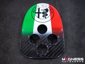 Alfa Romeo 4C Central MTA Control Cover - Carbon Fiber - Italian Theme + Alfa Romeo Badge - V2 Alfa Romeo 4C Central MTA Control Cover - Carbon Fiber - Italian Theme + Alfa Romeo Badge - V2